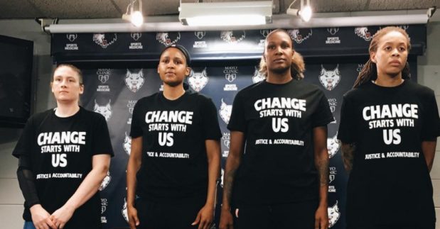 Even in professional basketball black women are leading the charge for change in social justice.