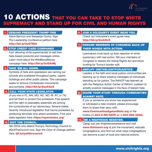 10 actions you can take to stop white supremacy and stand up for civil & human rights