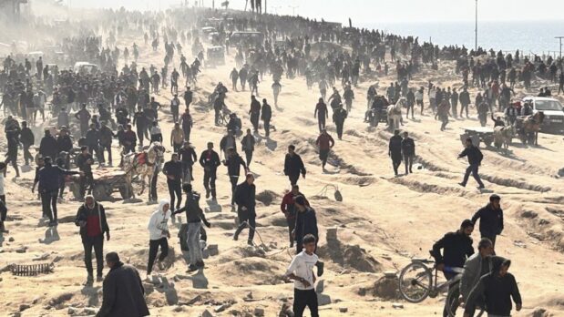 Gaza’s Health Ministry says at least 70 people were killed and 280 were wounded in a strike on a crowd of Palestinians waiting for humanitarian aid.