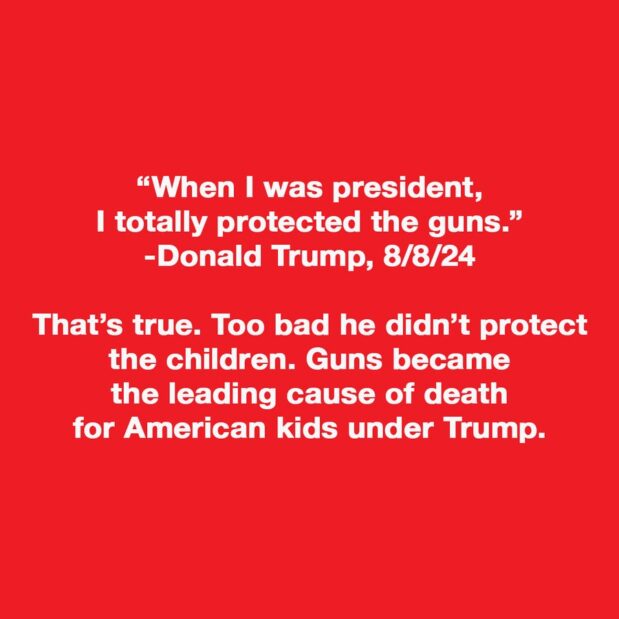 Under Trump, gun sales went up, gun crime went up, and mass shootings went up.