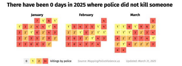 Police in the U.S. have killed people every single day so far this year. http://mappingpoliceviolence.us